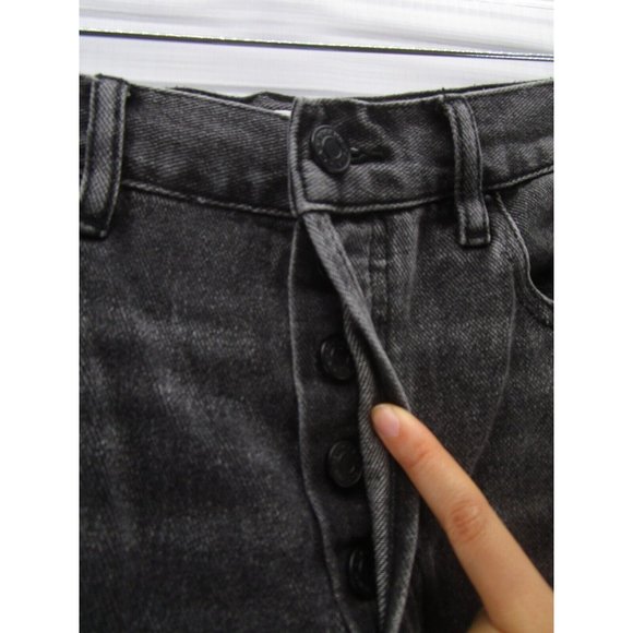 Pacsun Jeans 27 Dad High Rise Raw Hem Denim Button Fly Dark Wash - Picture 2 of 12